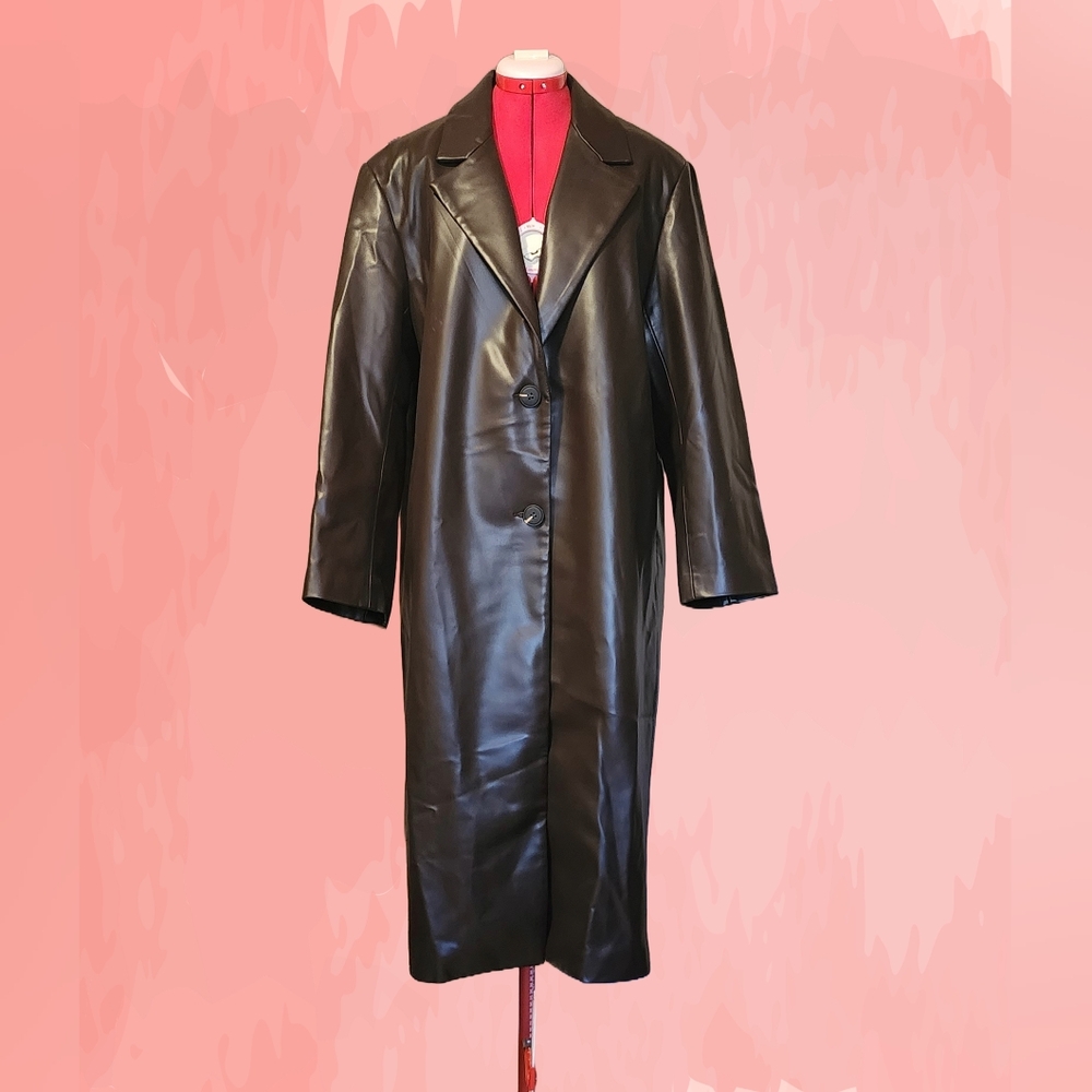 ASOS Black Long Leather Coat